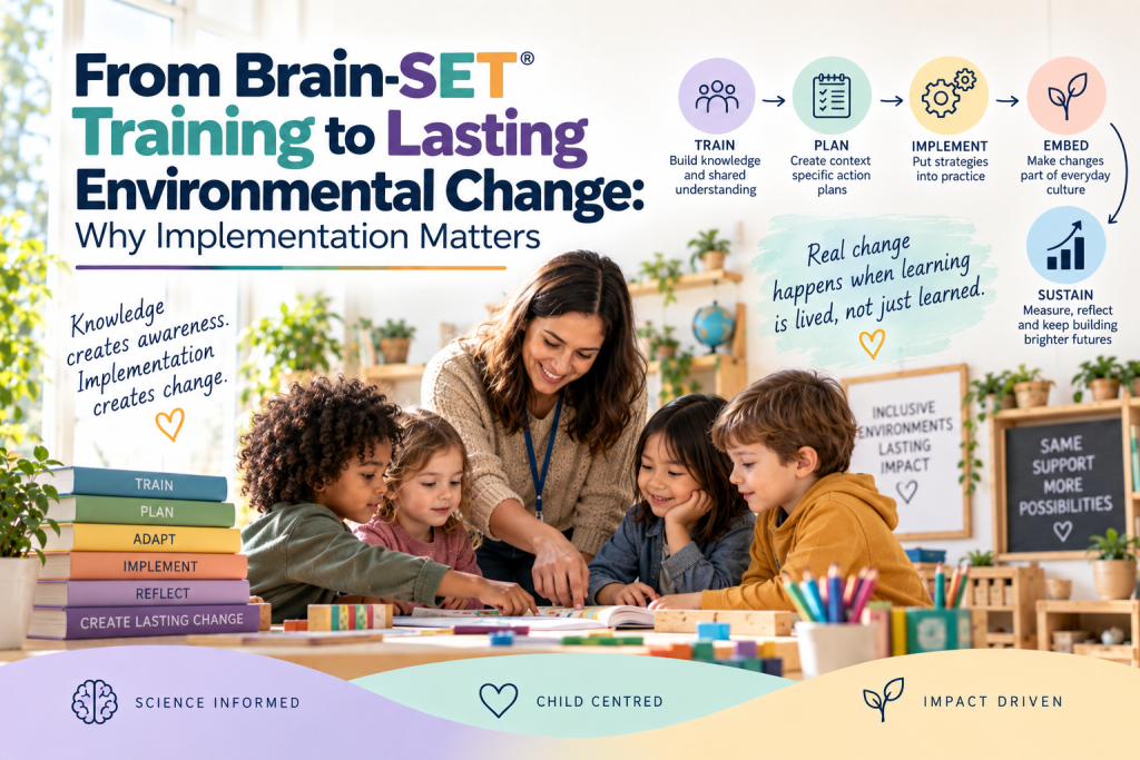 Educators working together on Brain-SET training and learning environment change